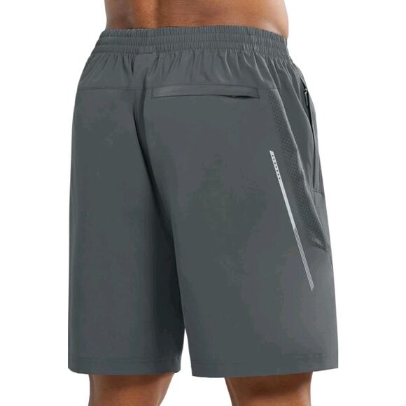 NORTHYARD Mens 7" Running Shorts with Zipper Pockets Size Small Gray Athletic S5 - Picture 2 of 7